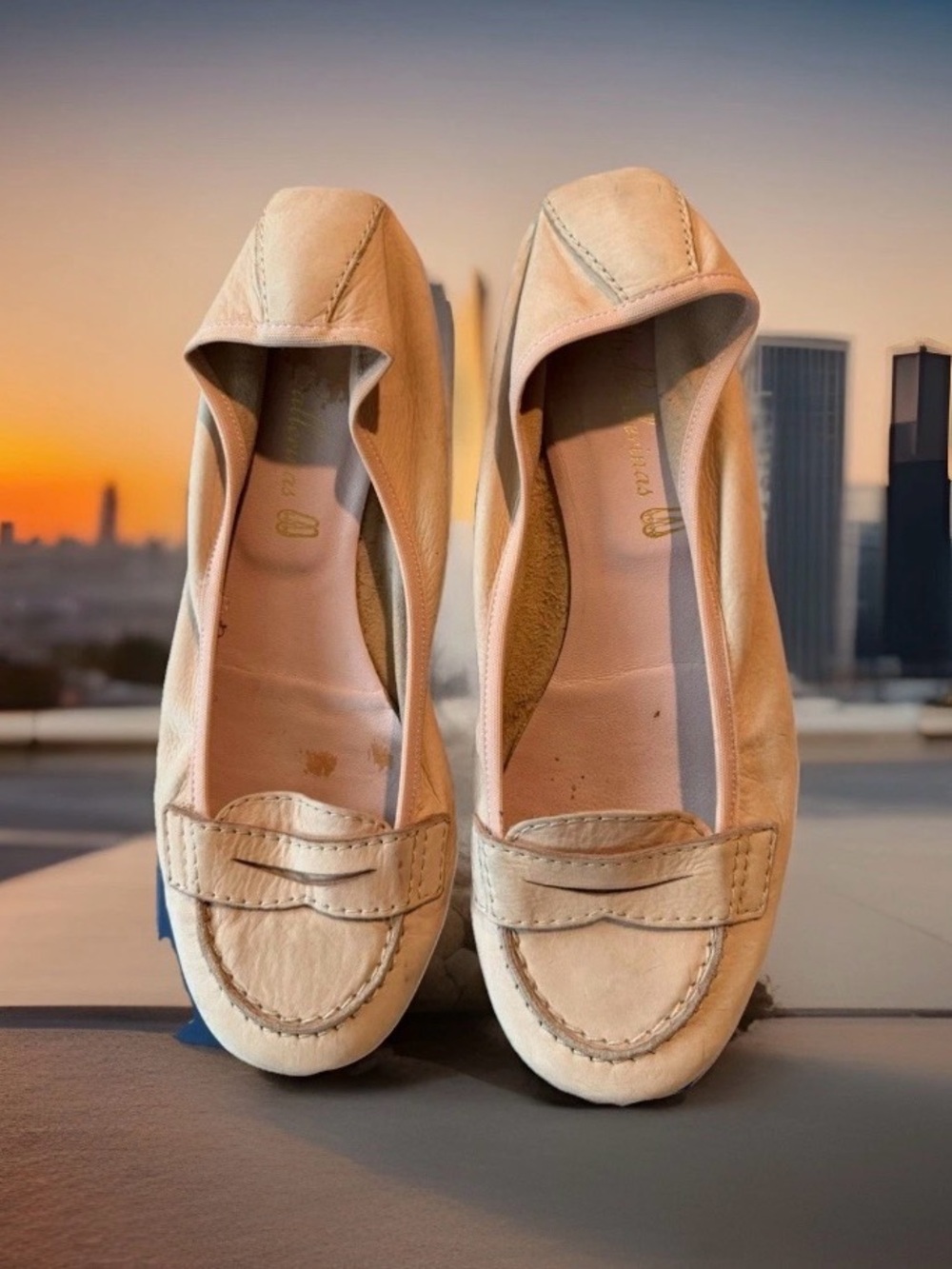 Pretty Ballerinas Ballet Flat Soft Pink-Beige Penny Loafer Style women’s size 7